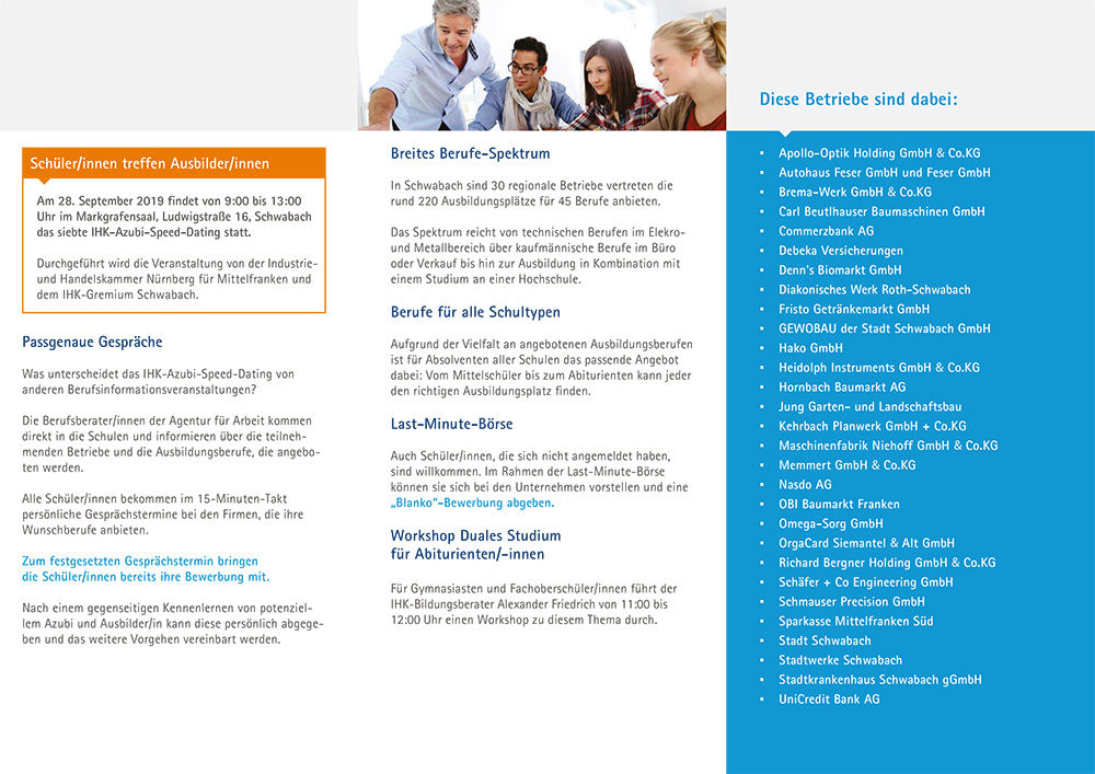 Messe für Auszubildende in Schwabach